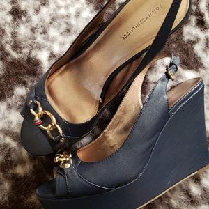 Navy blue TOMMY HILFIGER WEDGES